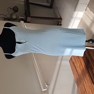 Light Baby Blue Sleeveless Body Con Dress Sexy Summer Stretch Size Large NEW